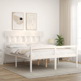Senior Bed without Mattress White 160x200 cm Solid Wood 3195427