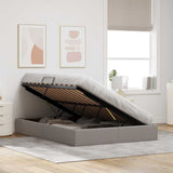 Storage Bed with Mattress Taupe 140 x 190 cm Fabric 3370013