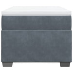 ZNTS Box Spring Bed with Mattress Dark Grey 90x200 cm Velvet 3285258