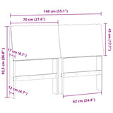 Upholstered Headboard Taupe 140 cm Solid Pine Wood 879287