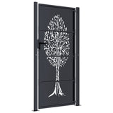 Garden Gate Anthracite 100x200 cm Steel Tree Design 153159
