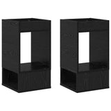 End Table 2 pcs Black Oak 30 x 30 x 56 cm Engineered Wood 890931