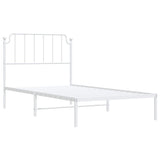 Metal Bed Frame without Mattress with Headboard White 100x190cm 373930