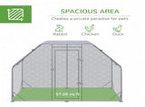Walk in Chicken Run Chicken Coop Hen House Outdoor with Roof for 4-6 Chickens, 280 x 190 x 195cm T3398P350086