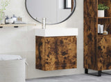 Bathroom Vanity Unit with Tap Smoked Oak 45.5 x 22.5 x 84 cm 889506