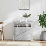 Sideboard with LED Lights Concrete Grey 80x35x75 cm 804332
