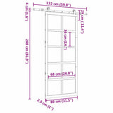 Sliding Door Brown 80 x 208 cm Solid Pine Wood 3381175