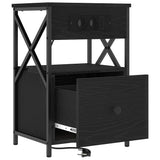 Bedside Cabinet Black Oak 40 x 31 x 60 cm Engineered Wood 859490