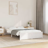 Bed Frame without Mattress White Solid Wood 120x190 cm Small Double 815015