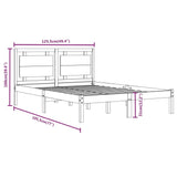 Bed Frame without Mattress White 120x190 cm Small Double Solid Wood 3105506