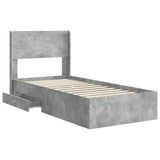 Bed Frame with Storage and Headboard Concrete Grey 100 x 200 cm 3414502