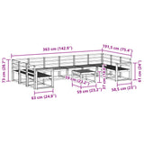 Outdoor Sofa Set 11 pcs Natural Solid Acacia Wood 3367092