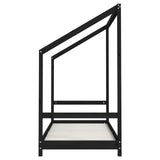 Kids Bed Frame Black 80x200 cm Solid Wood Pine 835702