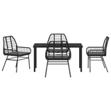 Garden Dining Set 5 pcs Black Poly Rattan 3380857