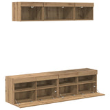 TV Wall Units with LED 5 pcs Artisan Oak 80 x 30 x 40 cm 3402969