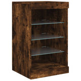 Sideboard with LED Lights Smoked Oak 123x37x67 cm 3209083