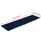 Stair Mats Self-adhesive 15 pcs 76x20 cm Navy Rectangular 326934