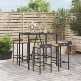 Garden Bar Set Black PE rattan Footrest Garden Bar Set 3187676