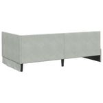 Corner Bed Frame with Headboard Light grey 90 x 200 cm Velvet 42016266