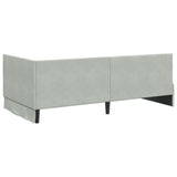 Corner Bed Frame with Headboard Light grey 90 x 200 cm Velvet 42016266