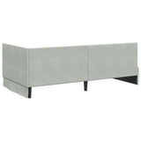 Corner Bed Frame Light Grey 100 cm x 200 cm Velvet 42016276