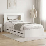 Bed Frame with Storage White 75 x 190 cm Engineered Wood 3433996