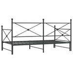 ZNTS Daybed with Trundle without Mattress Black 107x203 cm Steel 4104678