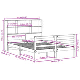 ZNTS Bookcase Bed without Mattress Wax Brown 135x190 cm Solid Wood 3321912