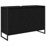Bathroom Furniture Set with Drawer Black Oak Engineered Wood 3403046
