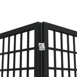 Folding 4-Panel Room Divider Japanese Style 160x170 cm Black 352080