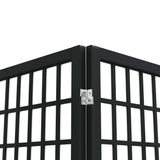 Folding 4-Panel Room Divider Japanese Style 160x170 cm Black 352080