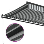 ZNTS Manual Retractable Awning Anthracite and White 600x300 cm 3310243