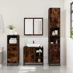 ZNTS 3 Piece Bathroom Furniture Set Smoked Oak Engineered Wood 3301027