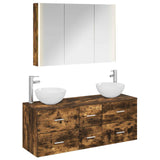 Bathroom Furniture Set 4 pcs Smoked Oak 3406747