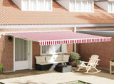 Retractable Awning Manual Red and White 400 x 350 cm 3330751