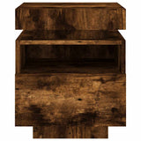 Bedside Cabinets with LED Lights 2 pcs Smoked Oak 40x39x48.5 cm 836793