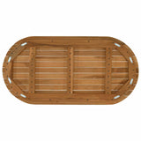 Table Top 90 x 45 x 3.5 cm Oval Solid Teak Wood Natural 42033161