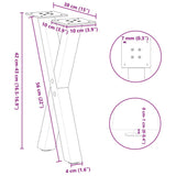 Coffee Table Legs X-Shaped 2 pcs Black 38x cm Steel 4012892