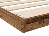 Floor Bed Frame Old Wood 75 x 190 cm Engineered Wood 893522
