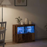 LED Sideboard Brown 81 x 37 x 66.5 cm Engineered Wood 863030