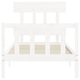 Bed Frame without Mattress White 90x200 cm Solid Wood Pine 3193322