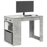 ZNTS Desk with Drawer and Shelf Concrete Grey 102x62x77.5 cm Engineered Wood 858689