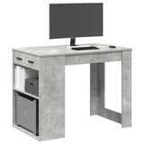 Desk with Drawer and Shelf Concrete Grey 102x62x77.5 cm Engineered Wood 858689