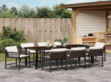Garden Dining Set 9 pcs Brown Poly Rattan 3380756