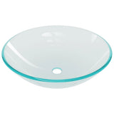 Bathroom Sink with Tap and Push Drain Clear Tempered Glass 3098442