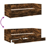 Daybed Smoked Oak Engineered Wood Double 3280815