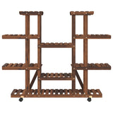 Flower Stand with Wheels 110x25x115 cm Solid Wood Fir 362859