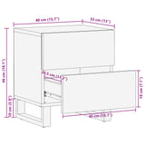 Bedside Cabinet Brown 40 x 33 x 46 cm Solid Mango Wood 4018294