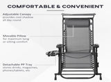 Garden Rocking Chair Folding Recliner Outdoor Adjustable Sun Lounger Rocker Zero-Gravity Seat with T3398P315913