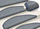 Stair Mats 30 pcs 56x17x3 cm Light Grey and Blue Half Round 3365748
